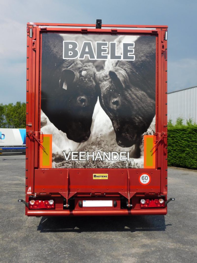 trailer / oplegger Pezzaioli in Belgie - oplegger voor veevervoer - dierenvervoer - Baetens laadbrug op maat - aangepaste binnendeuren